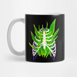 Snake plant and human rib cage sketch Mug